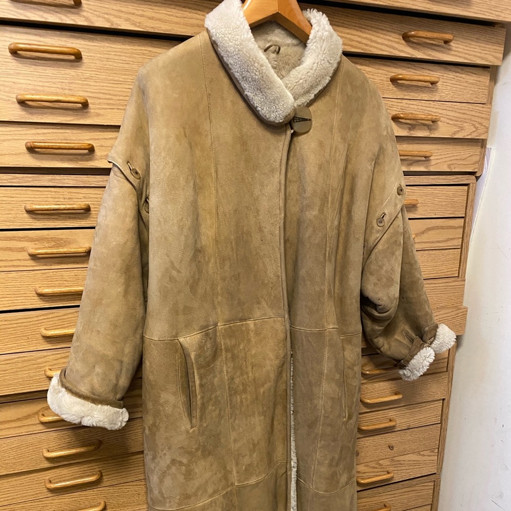 Fendi vintage coat leather & sheepskin medium